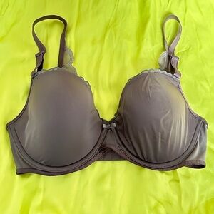 BRA 34DD Paramour underwire, lightly padded opaque lace brown 225073 EUC 3436 GC